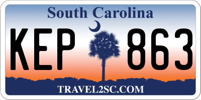 SC license plate KEP863