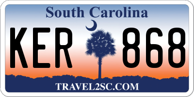 SC license plate KER868