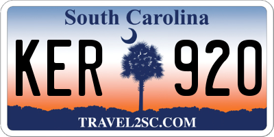 SC license plate KER920