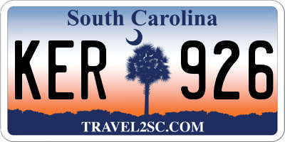 SC license plate KER926