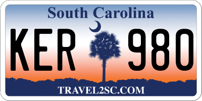 SC license plate KER980