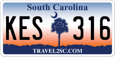 SC license plate KES316