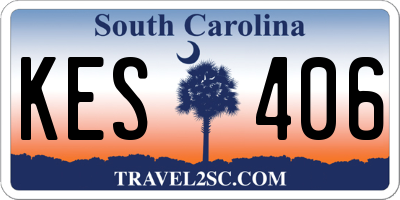 SC license plate KES406