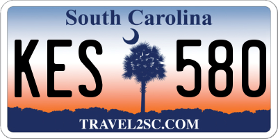 SC license plate KES580
