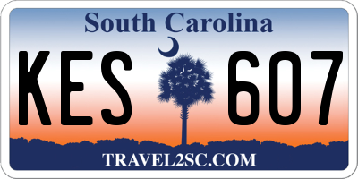 SC license plate KES607