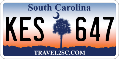SC license plate KES647