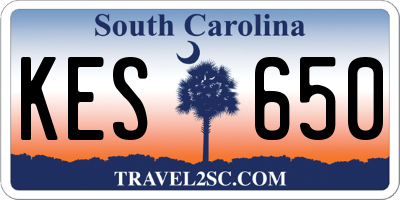 SC license plate KES650