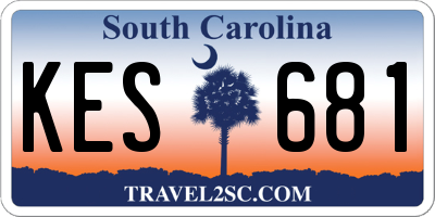 SC license plate KES681
