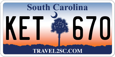 SC license plate KET670