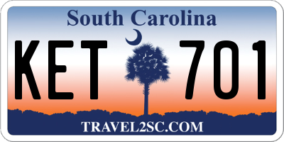 SC license plate KET701