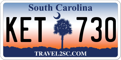 SC license plate KET730