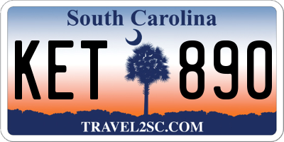 SC license plate KET890