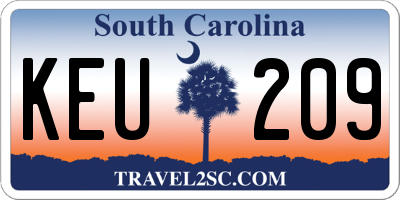 SC license plate KEU209