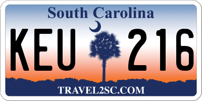 SC license plate KEU216