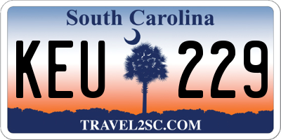 SC license plate KEU229