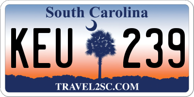 SC license plate KEU239