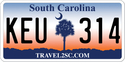 SC license plate KEU314