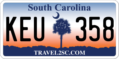 SC license plate KEU358
