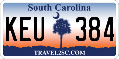 SC license plate KEU384