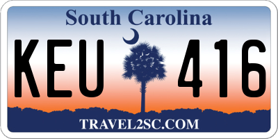 SC license plate KEU416