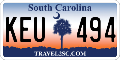 SC license plate KEU494