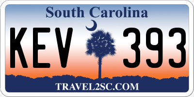 SC license plate KEV393