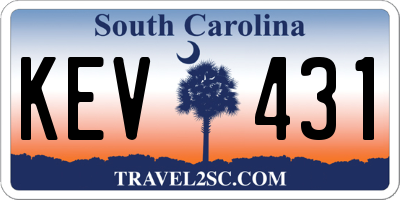 SC license plate KEV431