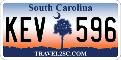 SC license plate KEV596