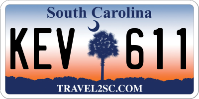 SC license plate KEV611