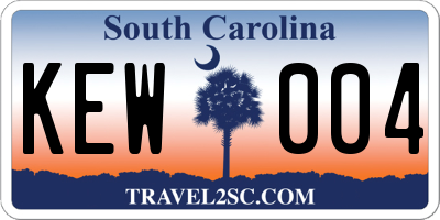 SC license plate KEW004