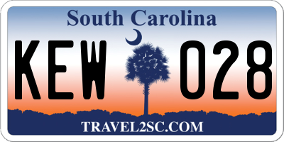 SC license plate KEW028