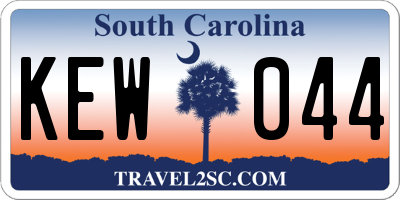 SC license plate KEW044