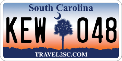SC license plate KEW048