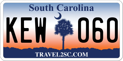 SC license plate KEW060