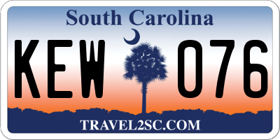 SC license plate KEW076