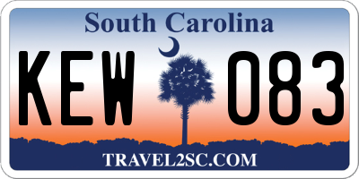 SC license plate KEW083