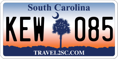SC license plate KEW085