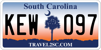 SC license plate KEW097