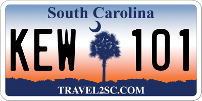SC license plate KEW101