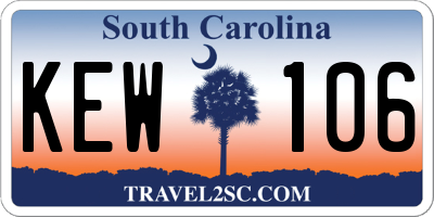 SC license plate KEW106