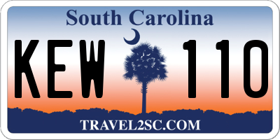 SC license plate KEW110