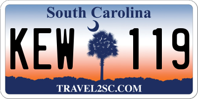 SC license plate KEW119