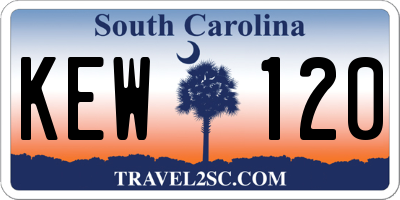 SC license plate KEW120