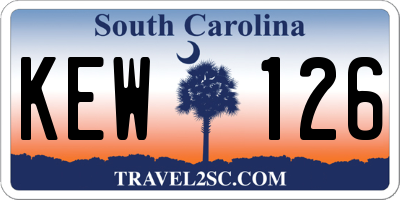SC license plate KEW126