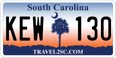SC license plate KEW130