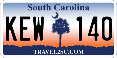 SC license plate KEW140
