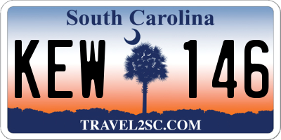 SC license plate KEW146