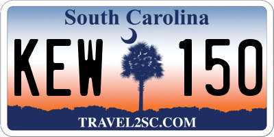 SC license plate KEW150