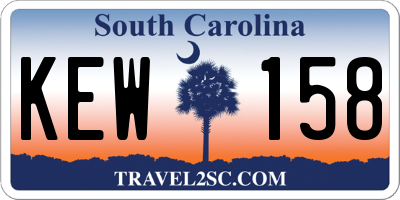 SC license plate KEW158