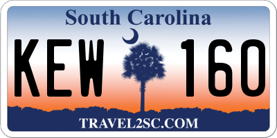 SC license plate KEW160